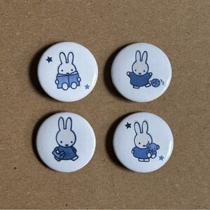 Cute Bunny Pin Set - Blue and White